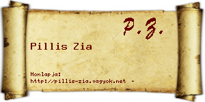 Pillis Zia névjegykártya